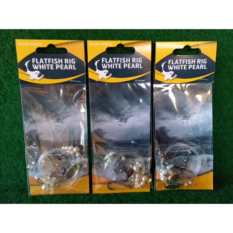 Flatfish Rig White Pearl (Platvisonderlijn met parels/lepels)